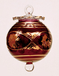 Egyptian blown glass Christmas ornament