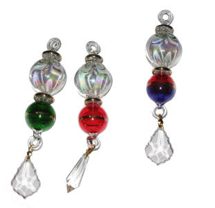blown glass christmas ornaments with crystal