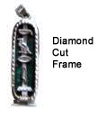 Cartouche with a diamond cut frame.