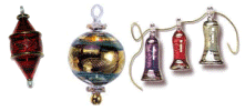 Egyptian blown glass Christmas ornaments