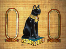 Personalized Egyptian papyrus of Bast, the Egyptian Cat