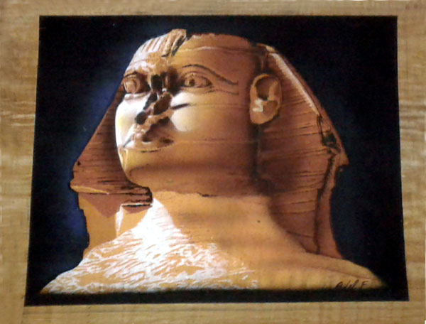 Papyrus Painting - Giza Pyramids and Sphinx