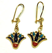 Lotus Earrings with inlaid stone