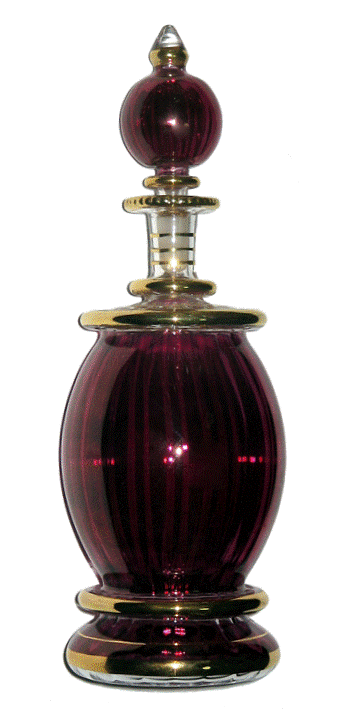 Egyptian blown glass perfume bottle