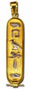 Personalized Egyptian cartouche pendant with hieroglyphic symbols
