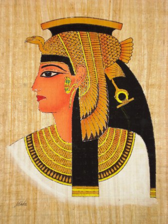 Papyrus Painting -  Cleopatra Natural Background