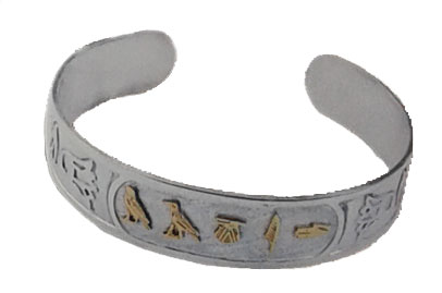 Silver Cuff Cartouche Bracelet