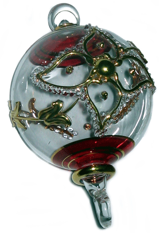 Blown glass christmas ornament