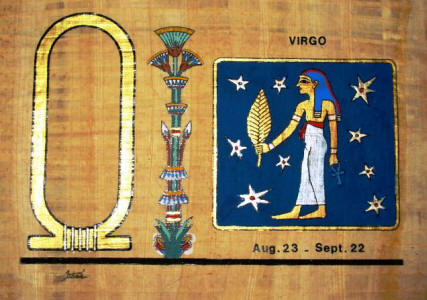 Astrological signs Egyptian  papyrus painting