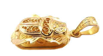 18k gold Filigree Scarab Pendant
