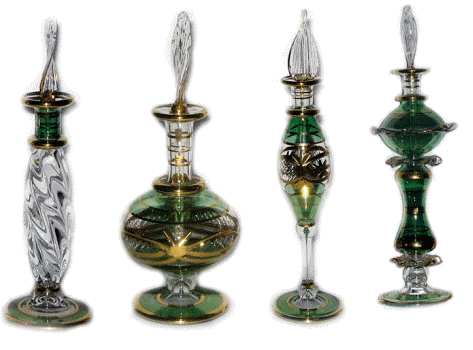 Egyptian blown glass  perfume bottles