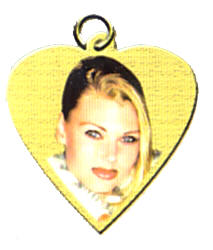 Custom laser etched heart shaped photo pendants