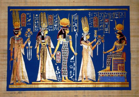  Papyrus Painting:   Queen Nefertari in the Afterlife