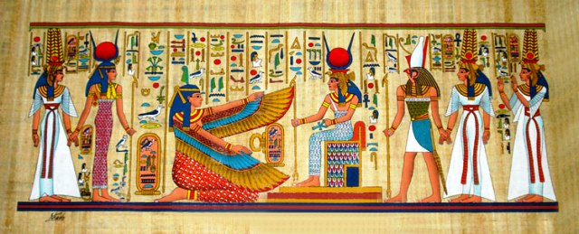  Papyrus Painting - Coronation of Nefertari