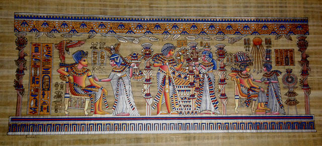  Papyrus Painting -Marriage Ceremony of King Tut