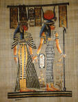 Papyrus art Isis leads Nefertari in the afterlife