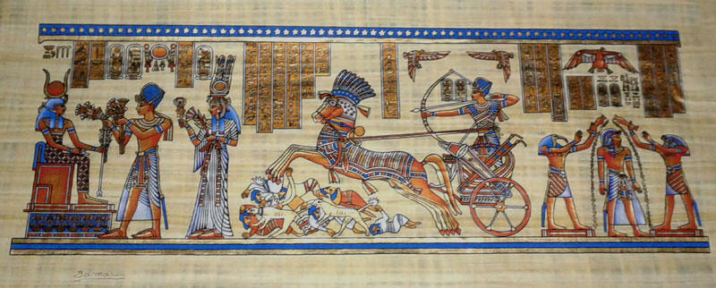 Papyrus Painting - The Life and Death of King Ramses