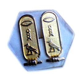 Personalized Cufflinks in 18k gold, your choice of English, Arabic or hieroglyphic symbols