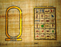 Papyrus Painting: Personalized Hieroglyphic Alphabet