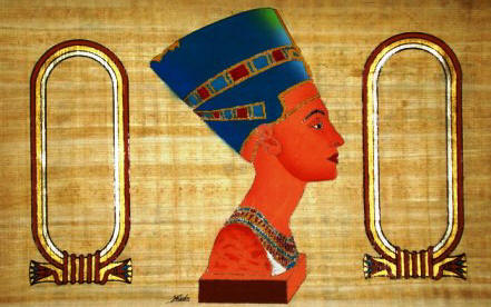 Personalized Egyptian papyrus of Queen Nefertiti