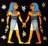 Egyptian Astrological papyrus painting Gemini