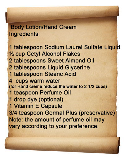 body lotion recipe