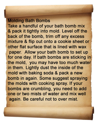molding bath bombs