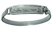 Sterling  Silver cartouche bangle bracelet
