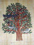 Egyptian Papyrus Painting -  Tree of Life