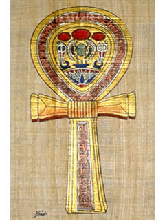 Golden ankh papyrus