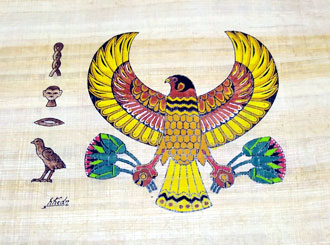 horus falcon papyrus