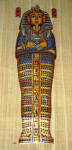 Egyptian Papyrus Painting: King Tut Sarcophagus (Coffin)