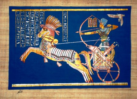 Papyrus Painting Of Ramses The Warrior And The Battle Of