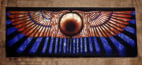 Papyrus Painting: Winged Solar Disc II