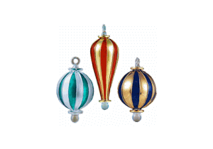 blown glass christmas ornament stripes