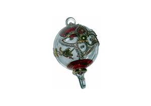 Pointsettia blown glass christmas ornament 