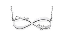 Sterling silver infinity necklace two names