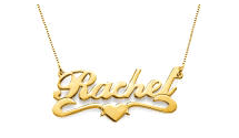 18k gold name necklace 1 name with heart