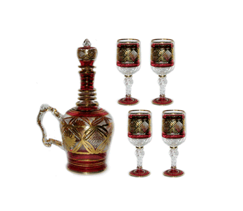 blown glass decanter set