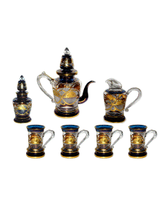 7 piece blown glass tea sets