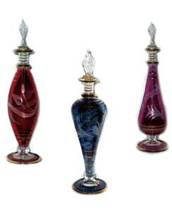 Blown glass perfume bottles