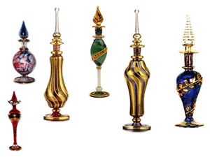 blown glass perfume bottles