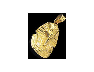 full face mask pendant of king tut in 900 silver or 18k gold