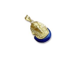 18k gold full face mask of king tut with lapis