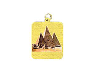 laser etched pendants of the pyramids