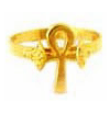 lotus and ankh ring 18k gold