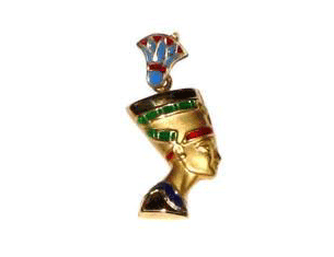 18k gold enameld nefertiti pendant