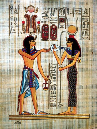 Egyptian Papyrus Painting: Ramses' Journey to the Afterlife