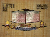 Papyrus Painting:  Solar Boat