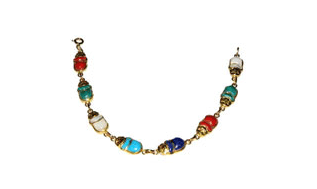 18k gold scarab bracelet inlaid stones